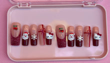 Load image into Gallery viewer, Frosted Christmas press on nails
