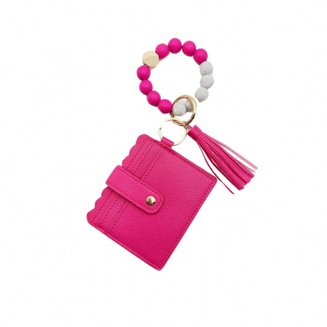 Hot pink cardholder & wristlet